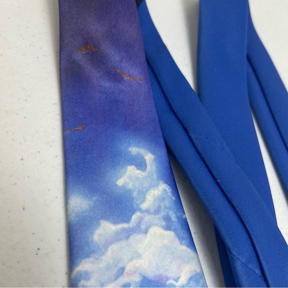 Vintage Ralph Marlin "Boots & Spurs" Mens Tie Necktie 1992 Blue with Cowboy Boot - Picture 5 of 11